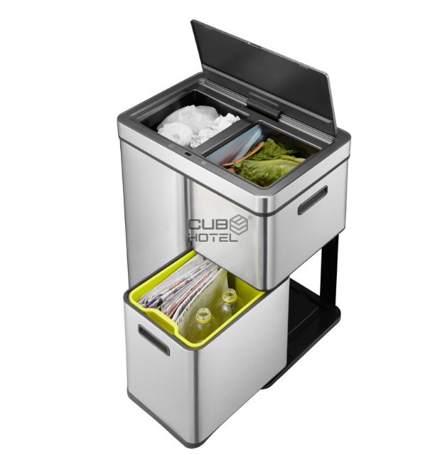 Balde Reciclagem 30x15x15L Inox Escovado Mirage Plus